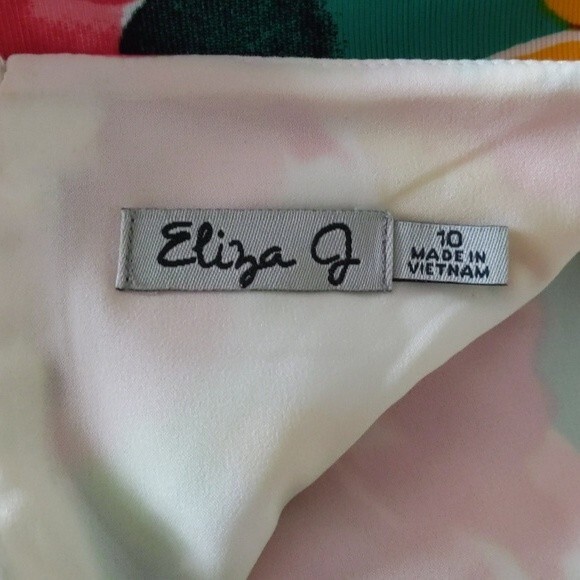 Eliza J Multi Color Floral Print Dress Size 10 - Picture 4 of 6